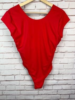 JoyLab Red Scoop Neck Bodysuit